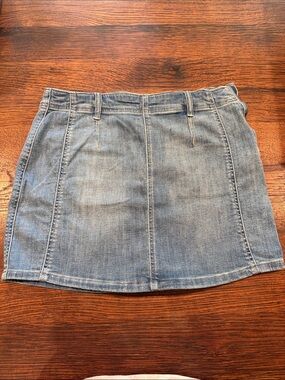 We The Free Washed Blue Denim Mini Skirt